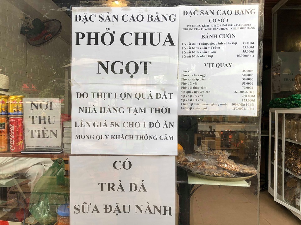 Thịt lợn tăng gía