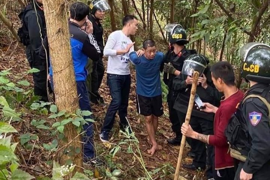 Đối tượng Hoàng Văn Chín bị bắt giữ khi đang lẩn trốn.