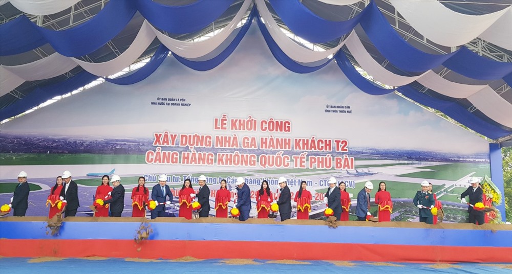 Lễ khởi công xây dựng nhà ga T2 tại sân bay Phú Bài. Ảnh Phúc Đạt