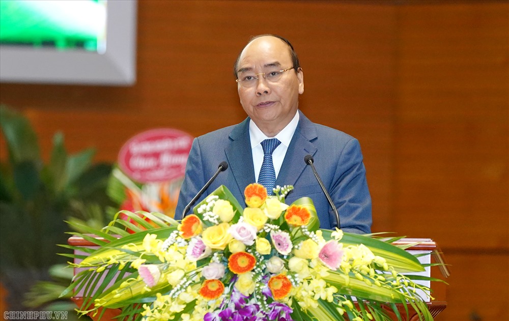 Thủ tướng Nguyễn Xuân Phúc phát biểu tại lễ kỷ niệm. Ảnh: VGP/Quang Hiếu