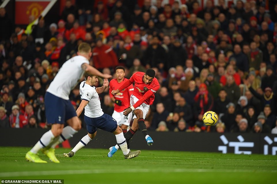 Siêu phẩm của Rashford. Ảnh: Daily Mail & Offside.