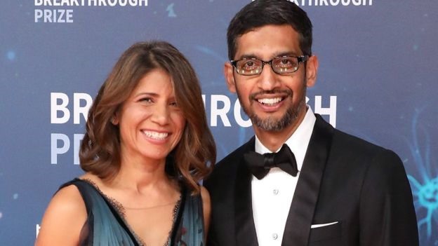 Anjali Pichai và Sundar Pichai có hai con. Ảnh: Getty.