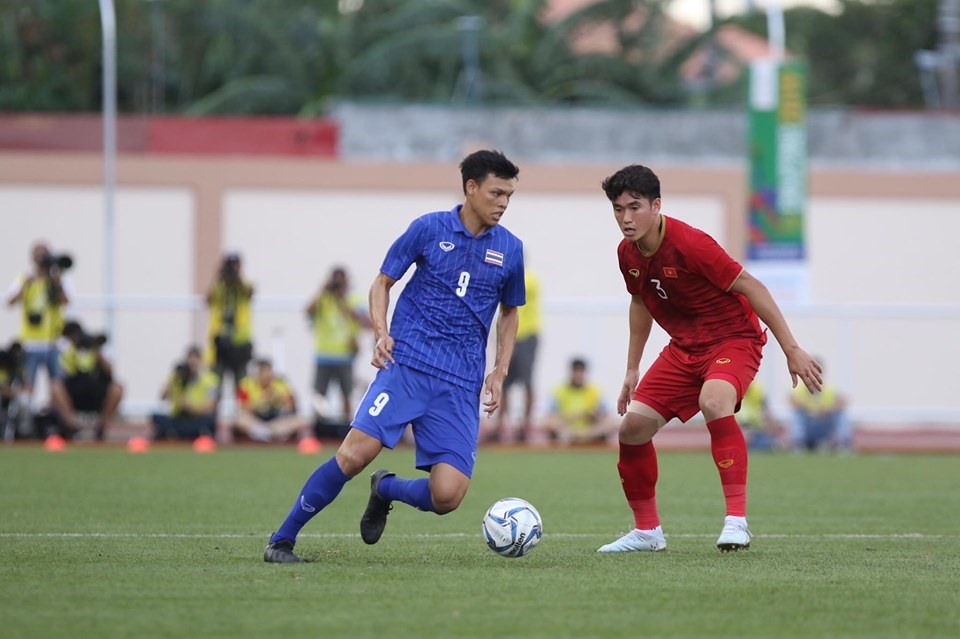 U22 Việt Nam đã có trận đấu đầy cảm xúc với U22 Thái Lan. Ảnh: D.P