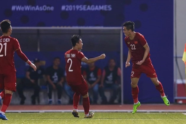 Tiến Linh mang về trận hòa quý giá cho U22 Việt Nam. Ảnh: D.P
