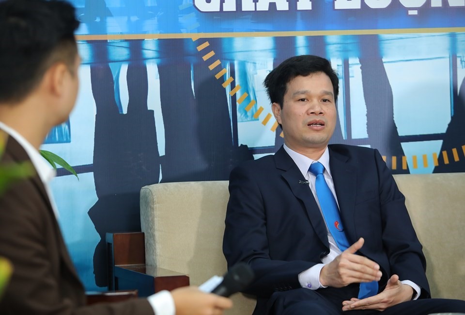 TS Kiều Xuân Thực – Trưởng phòng Đào tạo trường Đại học Công nghiệp Hà Nội nêu ý kiến. Ảnh: Tô Thế