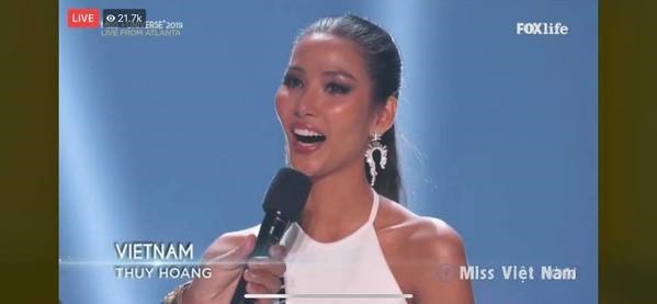 Hoàng Thuỳ chính thức lọt top 20 Miss Universe 2019. Ảnh: CMH.