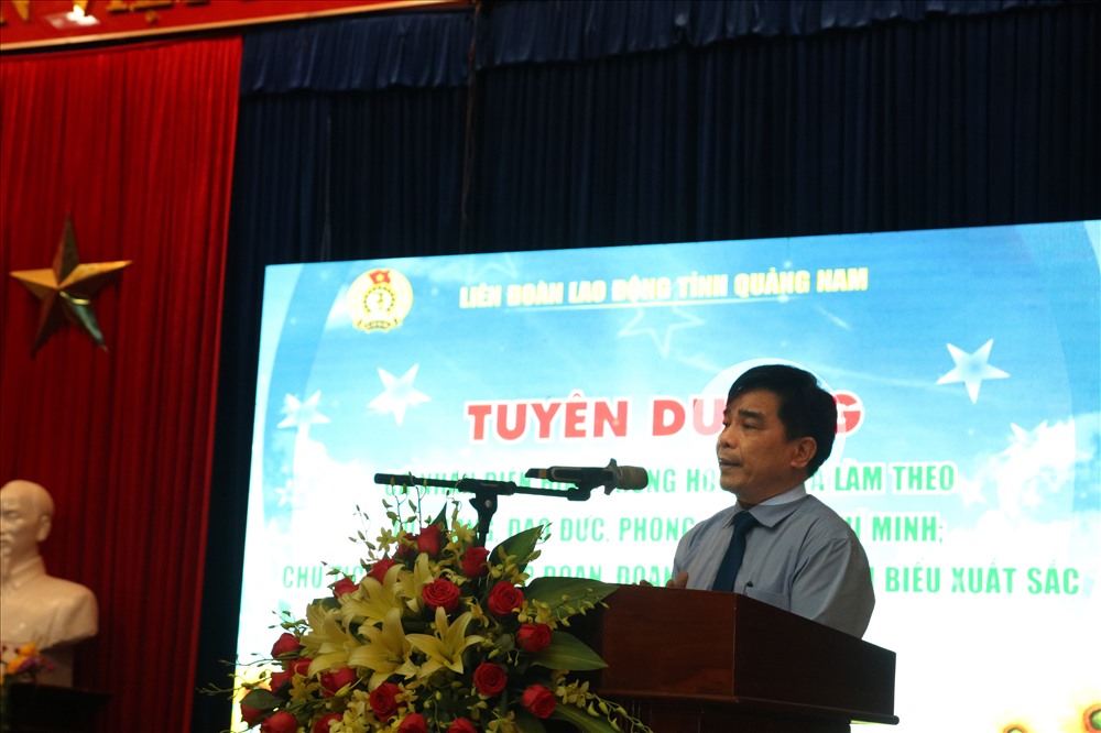 Ông Lê Văn Dũng - Phó Bí thư Thường trực Tỉnh ủy Quảng Nam - phát biểu tại buổi lễ. Ảnh: Đ.V