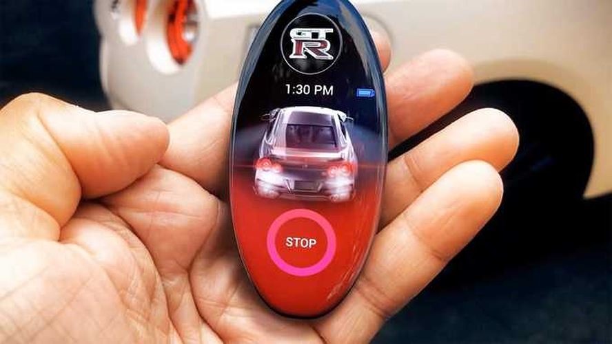 Chìa khóa dạng ý tưởng của chiếc Nissan GT-R được thiết kế hình giọt nước và trang bị màn hình cảm ứng.