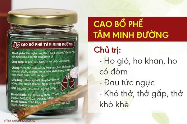 Cao Bổ Phế Tâm Minh Đường - Giải pháp dứt điểm ho đau tức ngực khó thở ở bệnh nhân