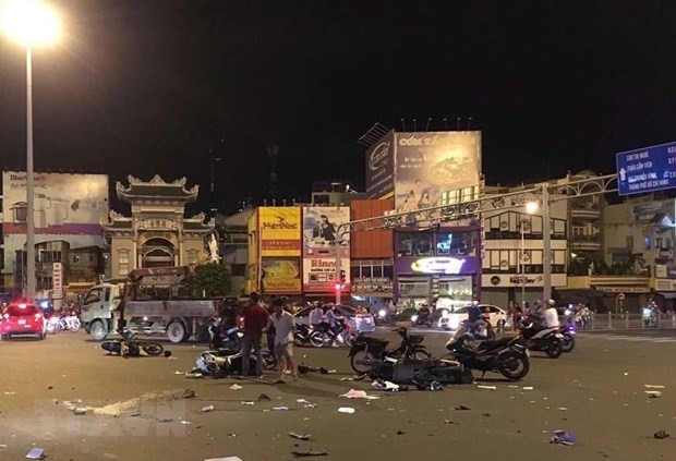 Hiện trường vụ tai nạn. Ảnh: TTXVN.