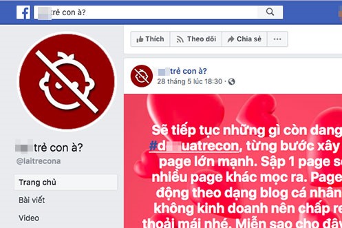 Fanpage mới được lập ra với những nội dung tương tự.
