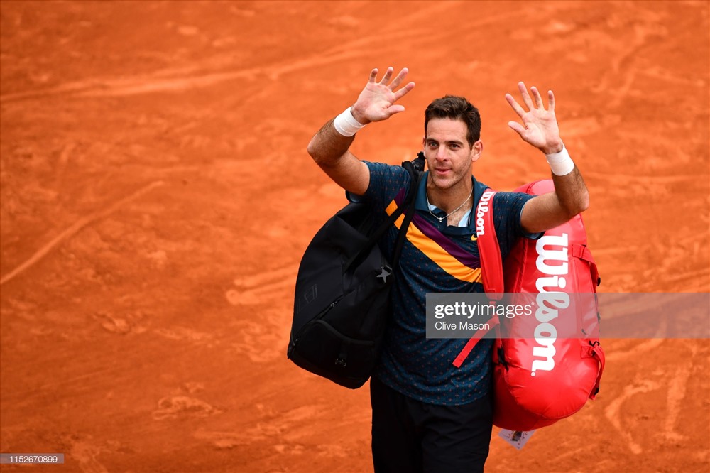 Juan Martin Del Potro vất vả ghi tên vào vòng sau. Ảnh: Getty.