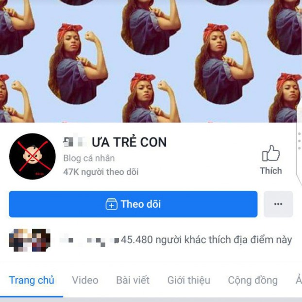 Tên trang fanpage có nội dung kỳ thị trẻ em mà có tới hơn 45 nghìn người thích đã bị khóa. Ảnh chụp màn hình.