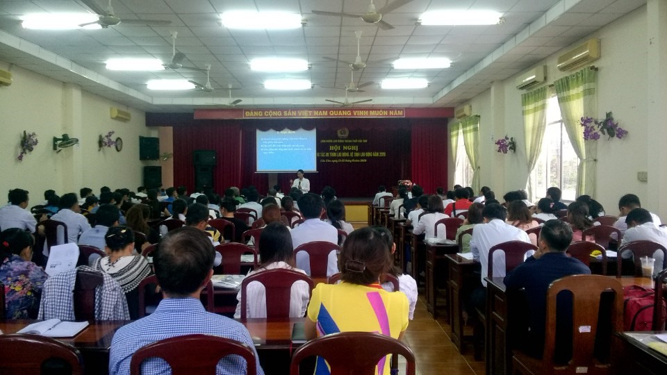 Quang cảnh tại buổi tập huấn công tác An toàn vệ sinh lao động năm 2019. ảnh: Thành Nhân