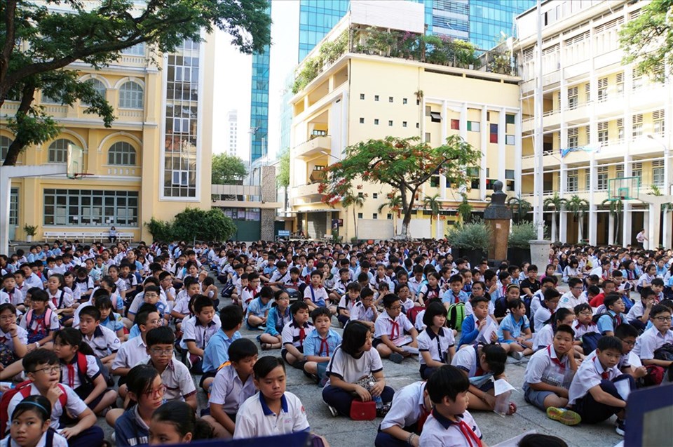 Thí sinh thi lớp 6 giành suất vào trường Trần Đại Nghĩa. Ảnh: A.N Thí sinh thi lớp 6 giành suất vào trường Trần Đại Nghĩa. Ảnh: A.N