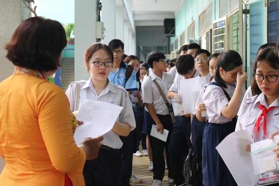 Thí sinh thi vào lớp 10 tại TPHCM. Ảnh: Anh Nhàn