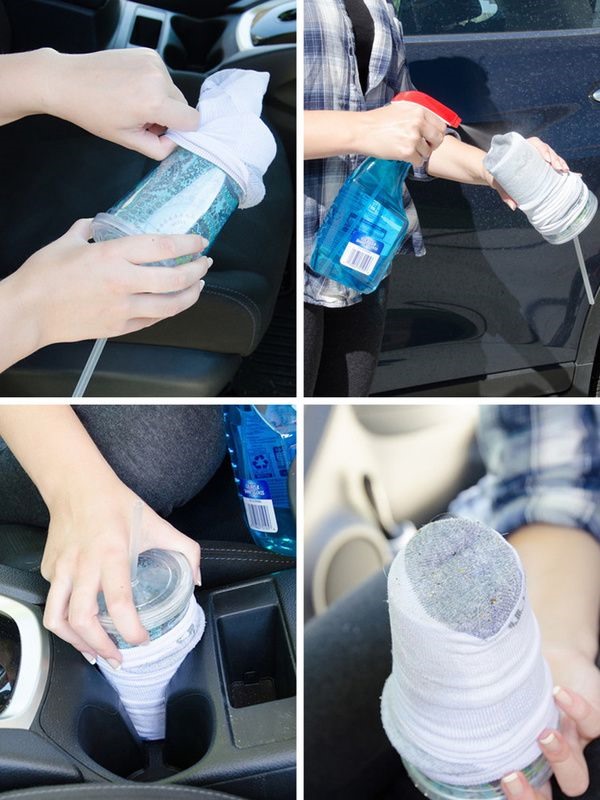 Nhưng thao tác trên với chiếc tất sẽ giúp hộc đựng cốc bạn khỏi “phát ra” mùi khó chịu. Ảnh: ST