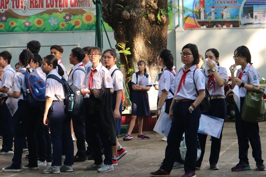 Thí sinh dự thi vào lớp 10 năm học 2019-2020. Ảnh: Anh Nhàn