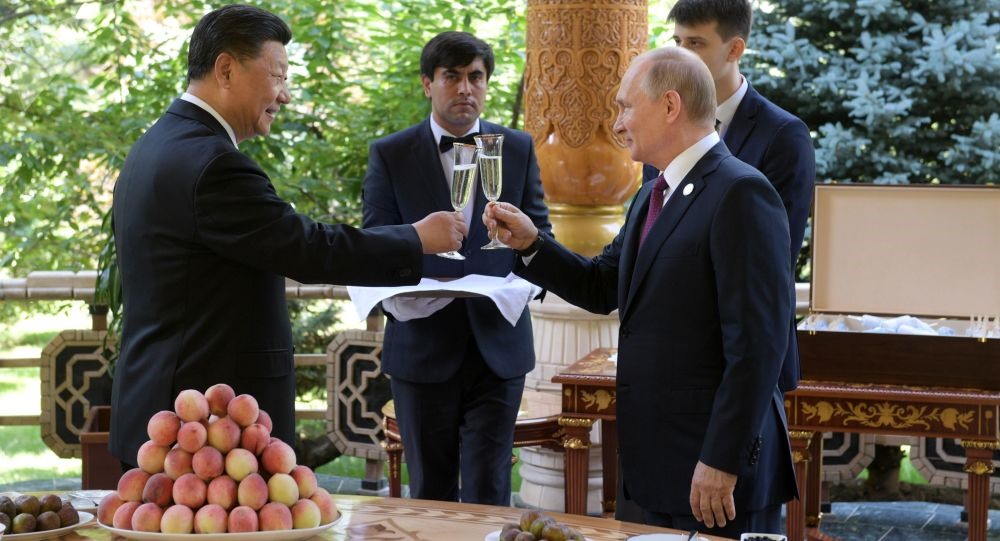Ông Tập Cận Bình đón sinh nhật tuổi 66 cùng với tổng thống Nga. Ảnh: Sputnik.