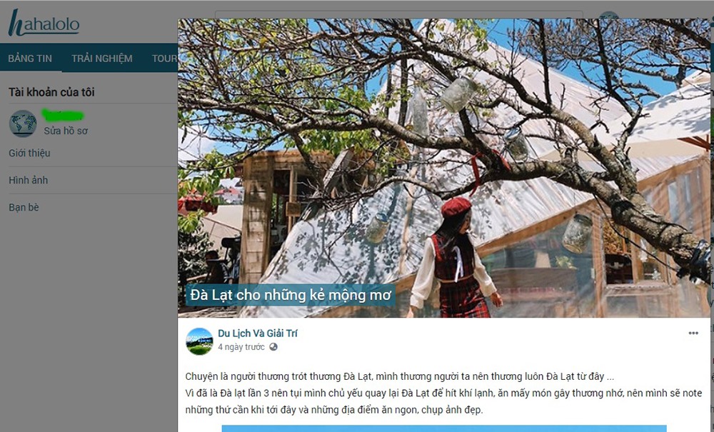 Hình ảnh ở mục Tour được trau chuốt kỹ lưỡng
