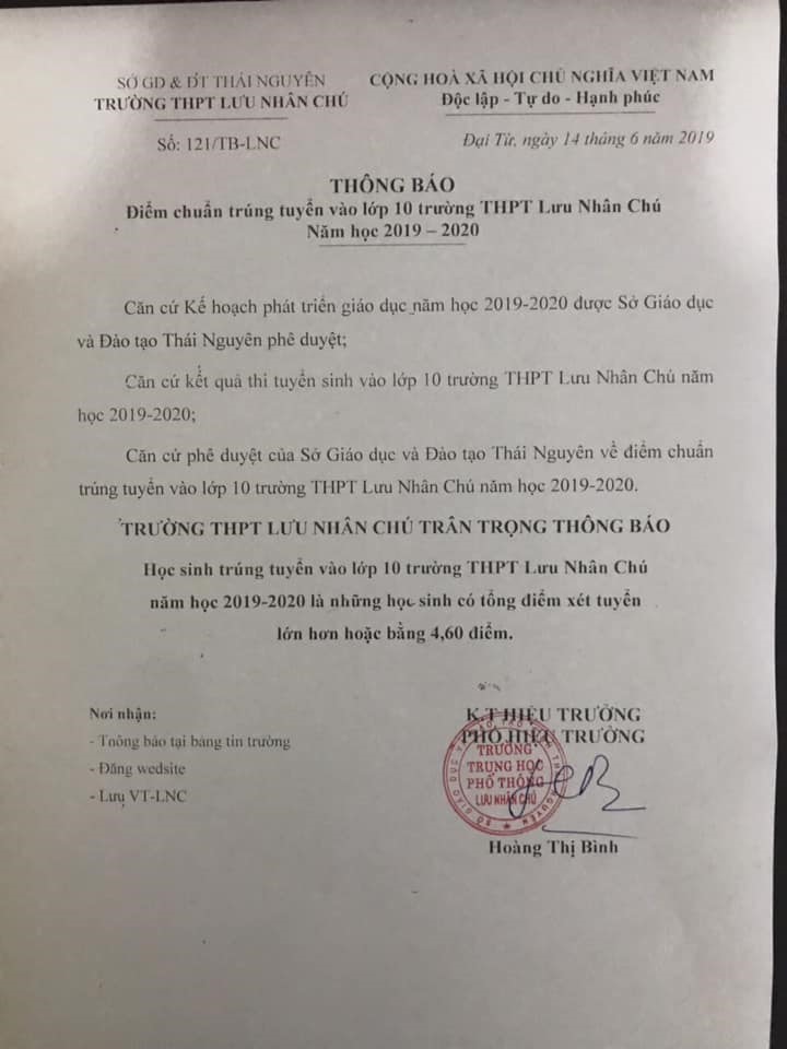 THPT Lưu Nhân Chú (4,6)