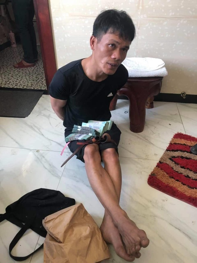 Đối tượng Thiện lúc bị bắt (ảnh công an cung cấp).