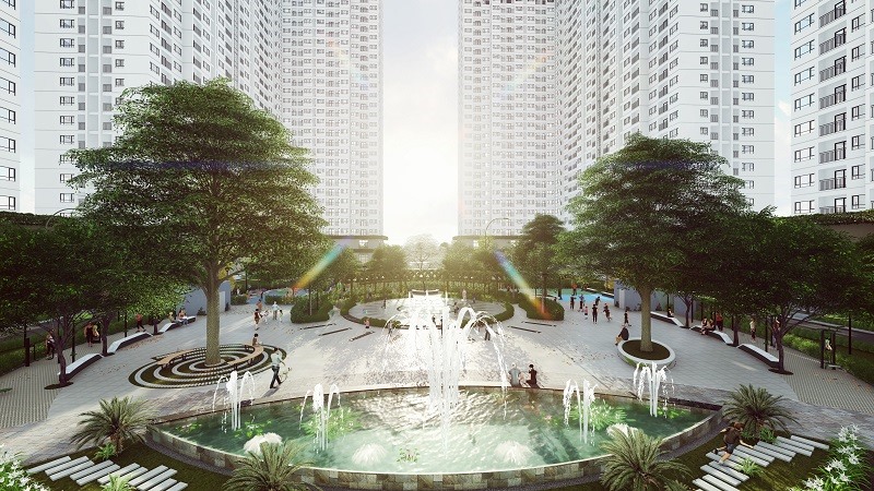 Tòa NO2, NO3 dự án EcoHome 3 là công trình nhà ở xã hội đầu tiên tại Việt Nam đạt được chứng chỉ xanh quốc tế EDGE (IFC).