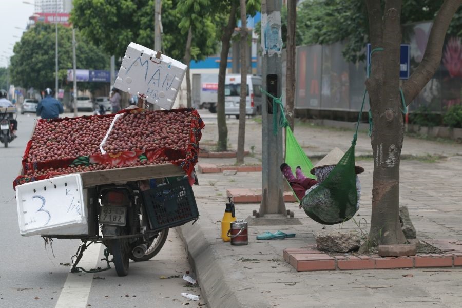 Chỗ nào có bóng râm là những anh xe ôm tìm đến để giải lao.