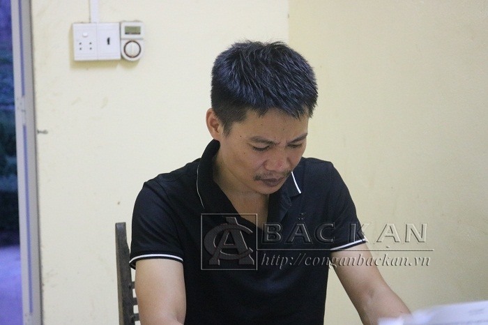 Đối tượng Nguyễn Đức Khang tại cơ quan Công an