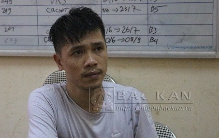 Đối tượng Đặng Văn Lâm tại cơ quan Công an