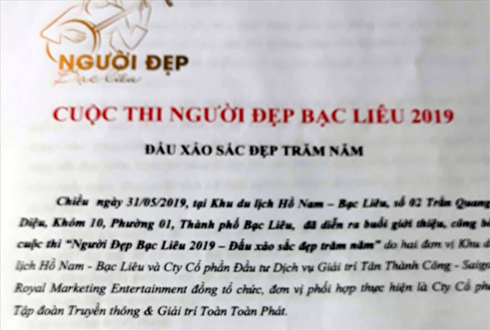 Sẽ không còn câu ” đấu xảo sắc đẹp trăm năm” tại các văn bản của cuộc thi (ảnh Nhật Hồ)