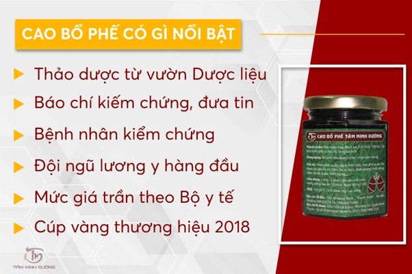 Những ưu điểm nổi bật của Cao Bổ Phế Tâm Minh Đường