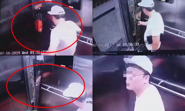 Hành động của nam thanh niên đã được camera ghi lại. Ảnh cắt từ clip.