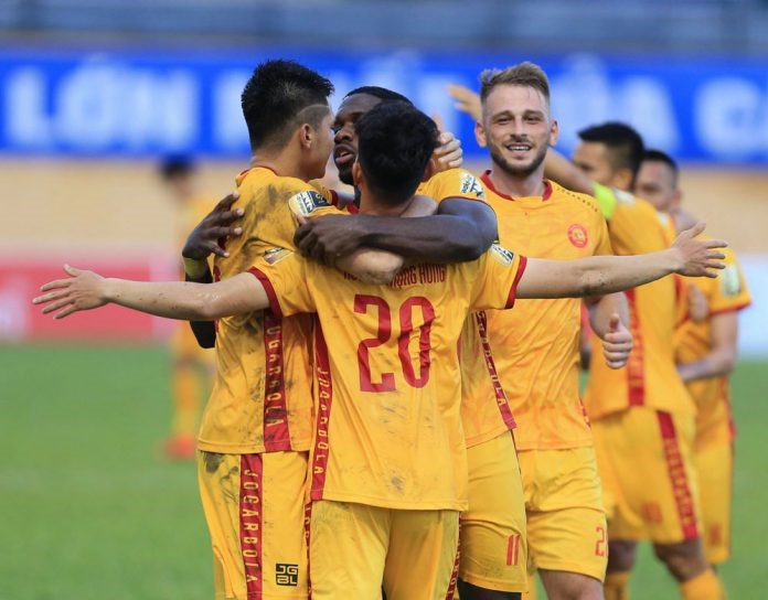 Thanh Hóa đánh bại SLNA tỉ số 2-0 trong trận đấu được xem là Derby miền Trung. Ảnh: VPF