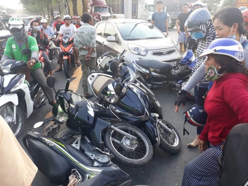 Hiện trường vụ tai nạn. Ảnh: TTXVN.