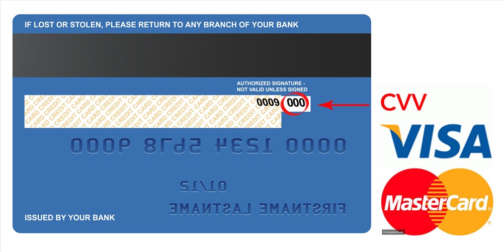 Số CVV viết tắt của Card Verification Value là mã dùng xác minh thẻ Visa gồm cả thẻ ghi nợ và thẻ tín dụng. Tương như như vậy, mã CVC viết tắt của Card Verification Code được sử dụng để xác minh thẻ Mastercard.