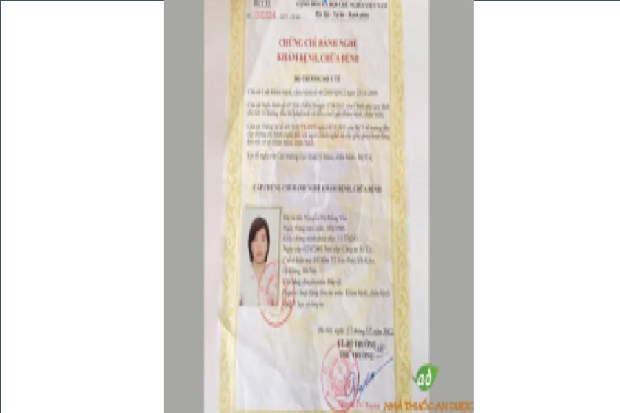 Chứng chỉ hành nghề khám, chữa bệnh của Bác sĩ Nguyễn Thị Hồng Yến