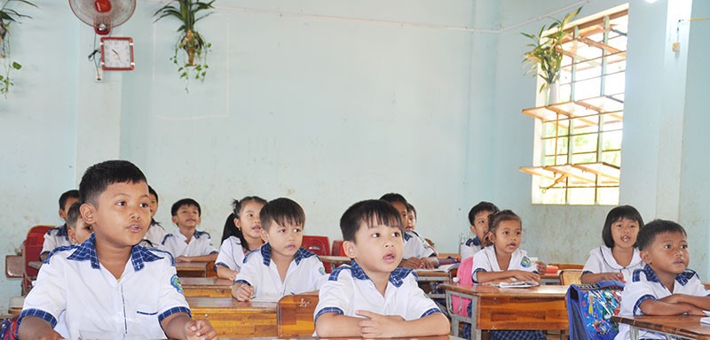 Hiện có hơn 500 học sinh tại Trường Tiểu học An Khương. Ảnh: B.P