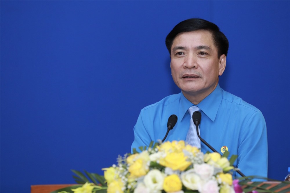 Đồng chí Bùi Văn Cường phát biểu tại Hội nghị. Ảnh: Hải Nguyễn