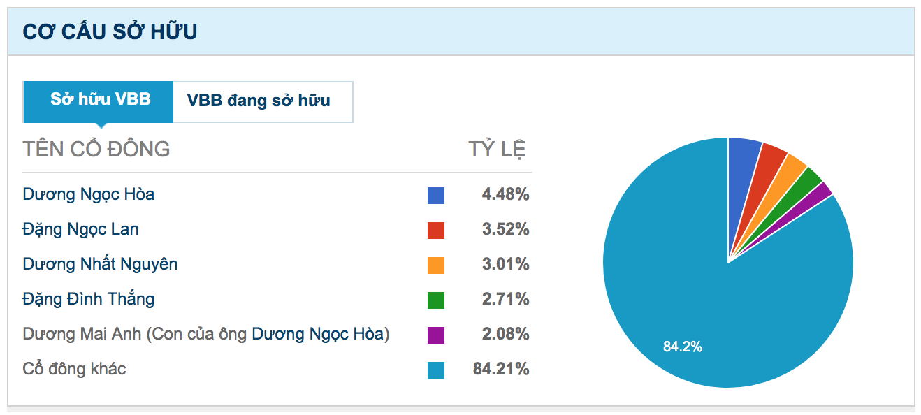Cơ cấu sở hữu của VietBank