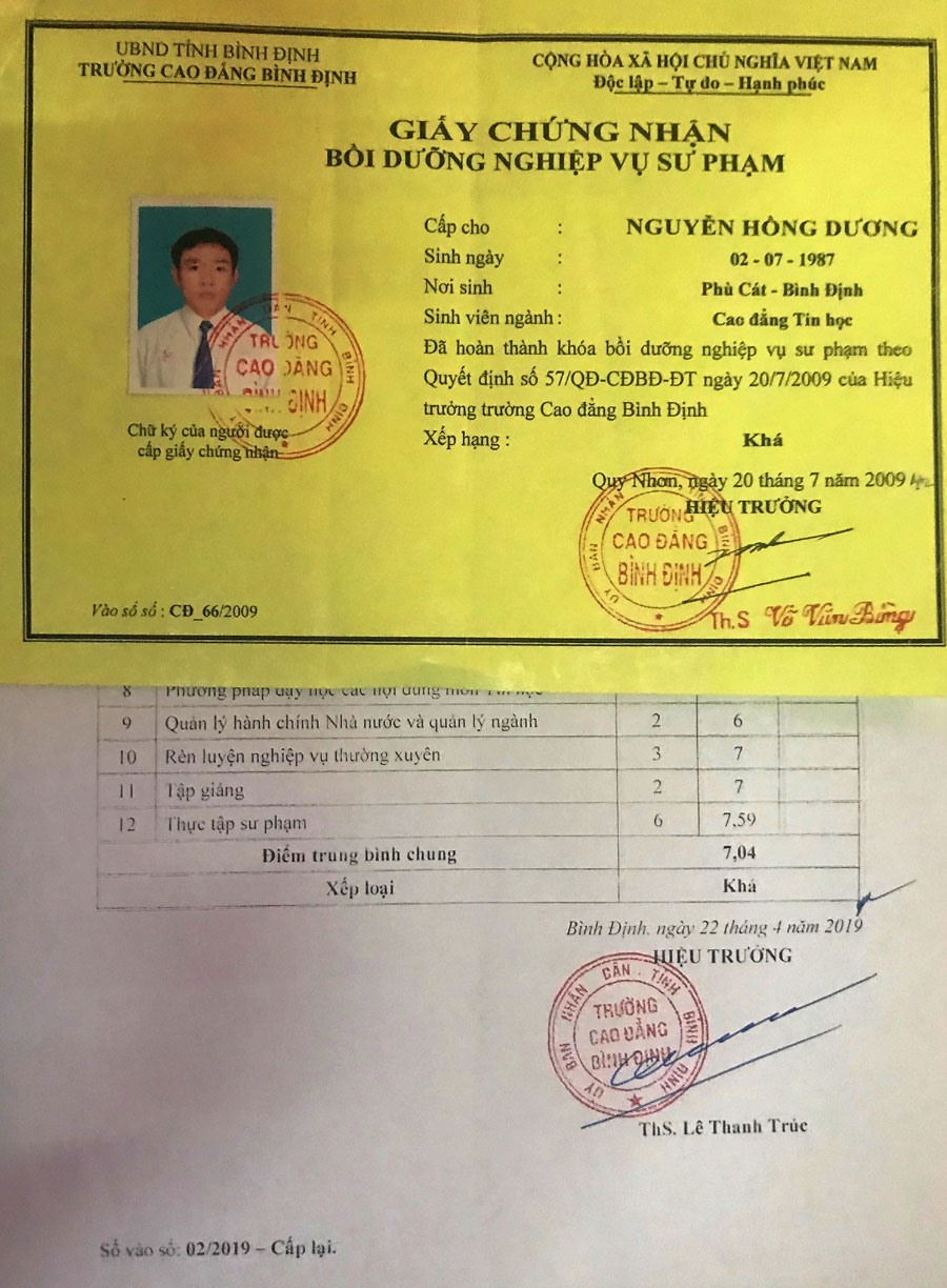 Những giấy chứng nhận như thế này đã cắt ngang con đường giảng dạy của hàng trăm giáo viên. Ảnh: X.N