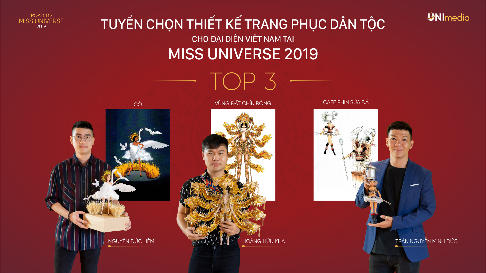 Top 3 trang phục dân tộc được lựa chọn. Ảnh: MUVN.