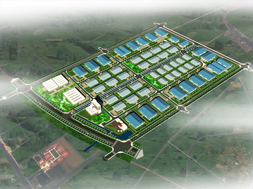 Phối cảnh dự án Khu công nghiệp sạch rộng 139,7ha thuộc Đề án Khu công nghiệp và Đô thị dịch vụ Lý Thường Kiệt, huyện Yên Mỹ, tỉnh Hưng Yên.