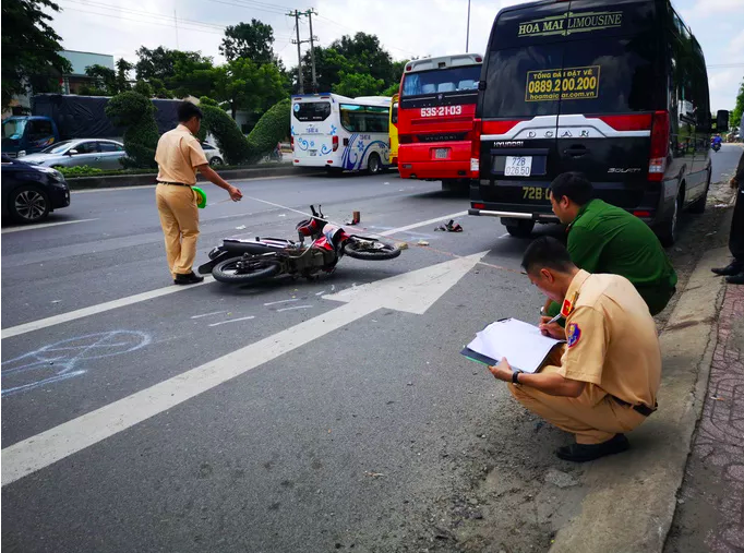 Hiện trường vụ tai nạn giao thông. Ảnh: nld.com.vn.