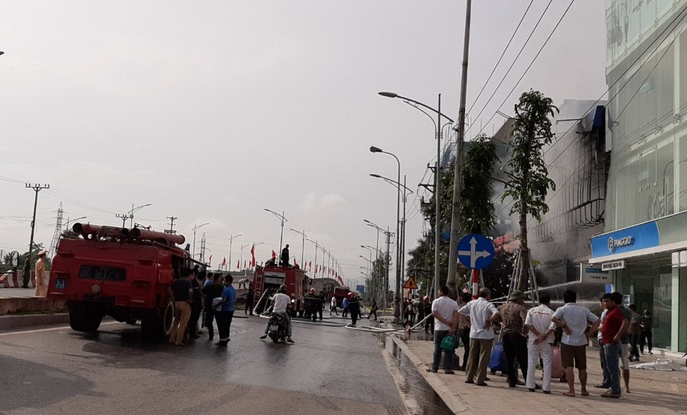 Hình ảnh từ hiện trường vụ cháy. Ảnh: Báo Bắc Giang