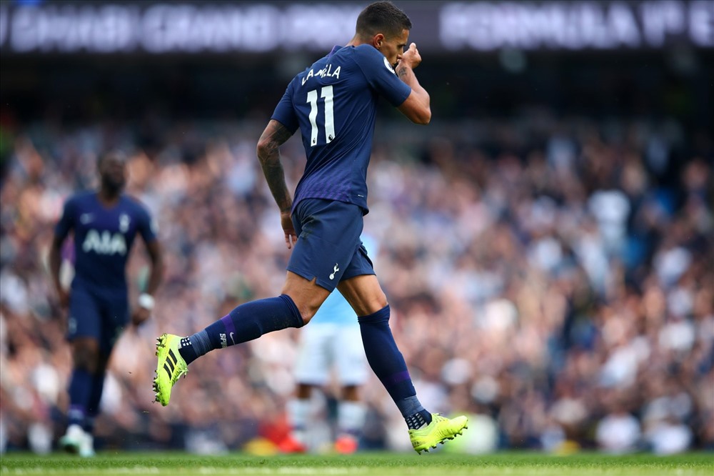 Lamela chỉ cần 1 cú sút duy nhất. Ảnh: Getty.