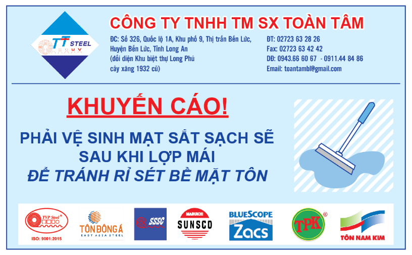 Chủ động làm decal để dán lên sản phẩm để loại trừ sự cố “mạt sắt rỉ sét”.