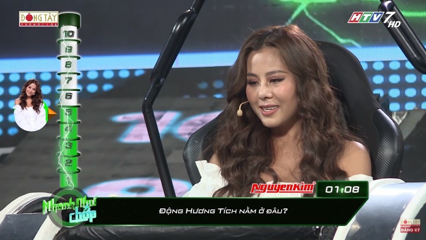 Nam Thư tham gia “Nhanh như chớp“. Ảnh chụp màn hình