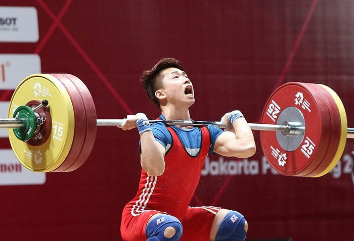 Lực sĩ Trịnh Văn Vinh tại ASIAD 18. Ảnh: Phong Huy
