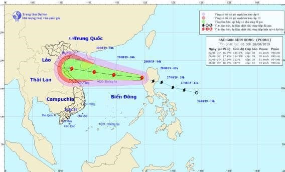 Dự báo hướng đi bão số 4. Ảnh: PTH.